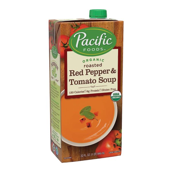 Pacific Foods Organic Creamy Roasted Red Pepper & Tomato Soup, 32 Ounce