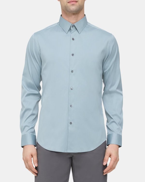 Stretch Cotton Tailored Shirt | Theory Outlet