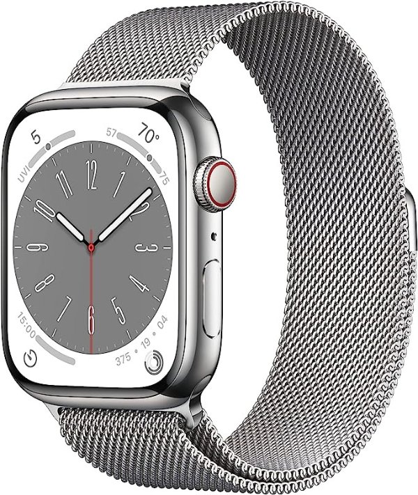 Watch Series 8 [GPS + Cellular 45mm] Smart Watch w/Starlight Aluminum Case with Starlight Sport Band - M/L. Fitness Tracker, Blood Oxygen & ECG Apps, Always-On Retina Display, Water Resistant