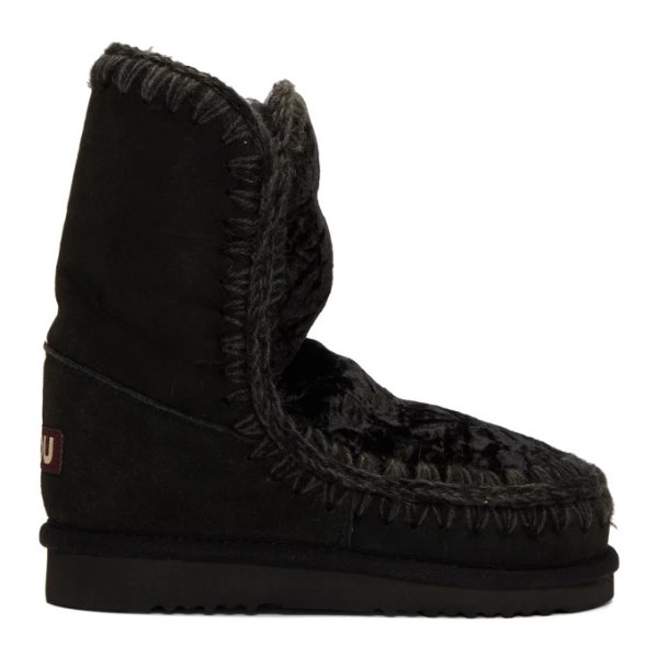 Mou - Black Velvet Eskimo 24 Boots