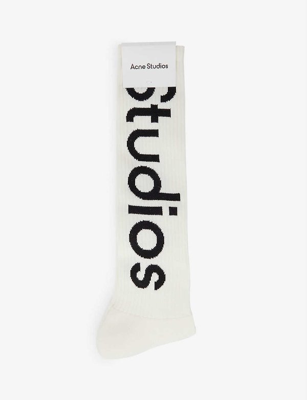 Logo-print cotton-blend socks