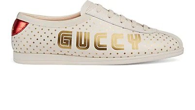 Women's Guccy-Print Leather Sneakers