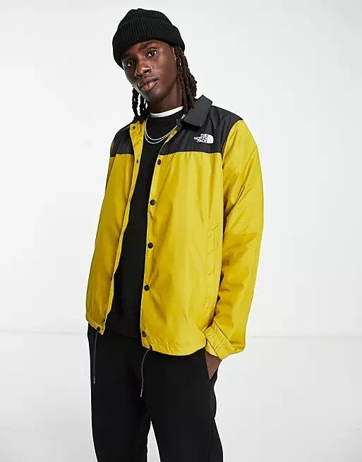 water repellent coach jacket in yellow and black - Exclusive at ASOS