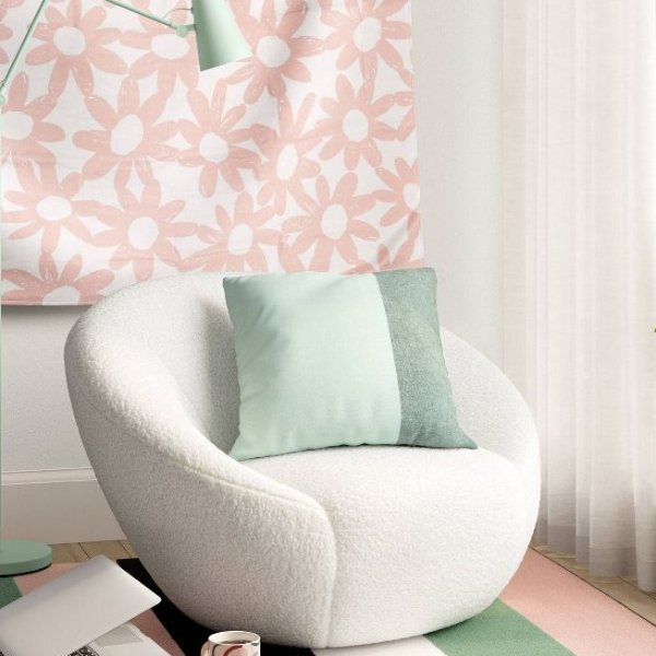 Round Swivel Chair Cream Sherpa - Room Essentials&#8482;