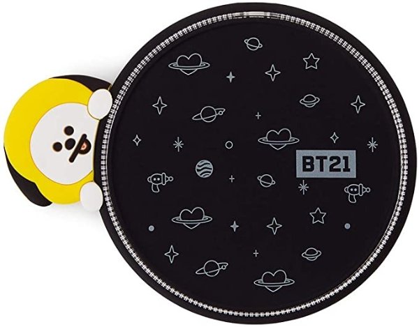 Official Merchandise by Line Friends - CHIMMY Character Wireless QI Phone Charger Pad 10W, Black