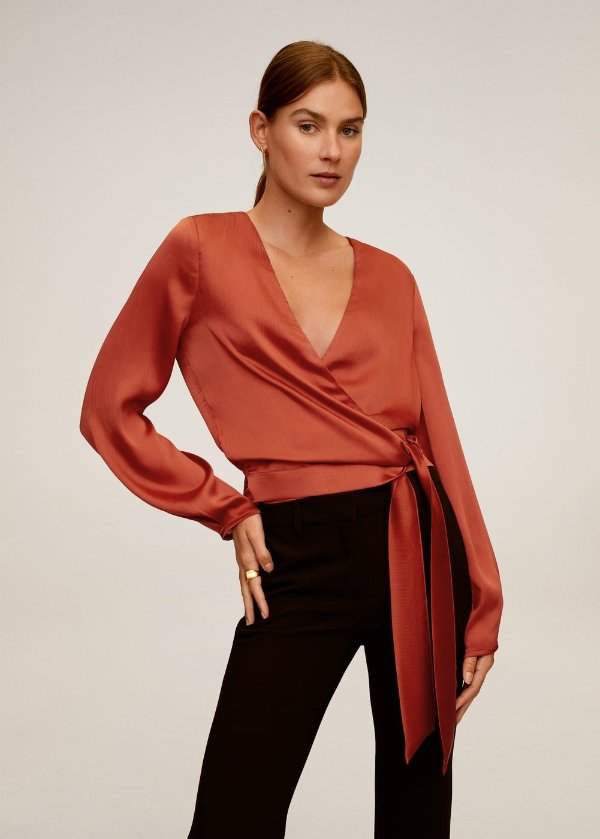 Wrap v-neckline blouse - Women | OUTLET USA