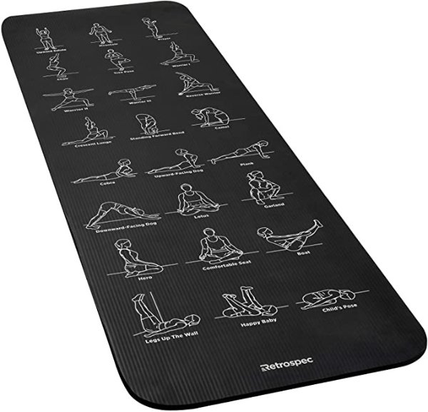 Solana Yoga Mat 1" Thick w/Nylon Strap for Men & Women - Non Slip Excercise Mat for Yoga