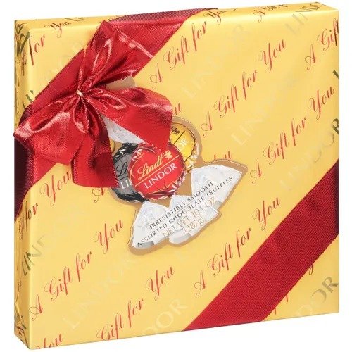 Lindt LINDOR Holiday Assorted Chocolate Candy Truffles Wrapped Gift Box (10.1 oz)