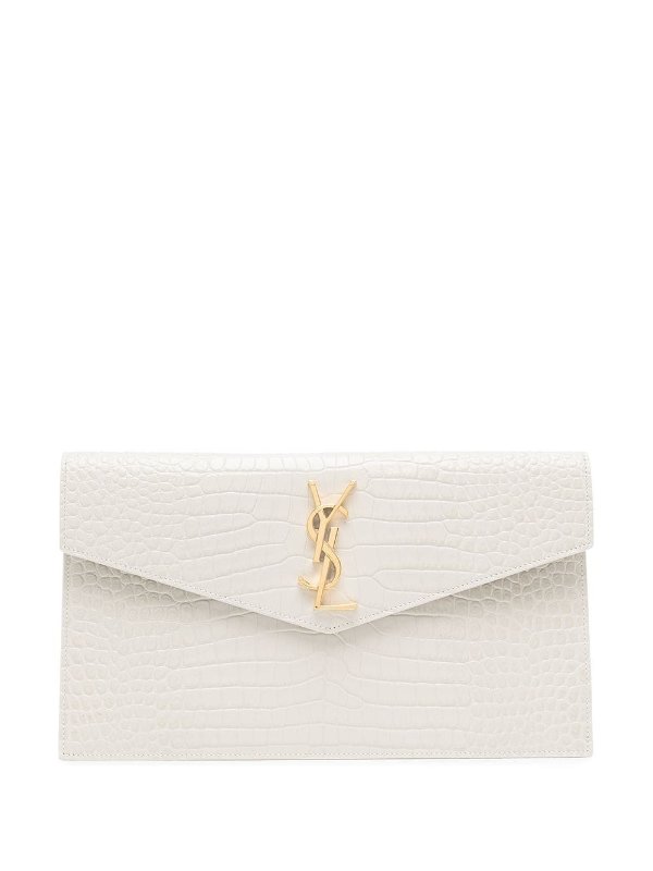 Uptown crocodile-embossed pouch