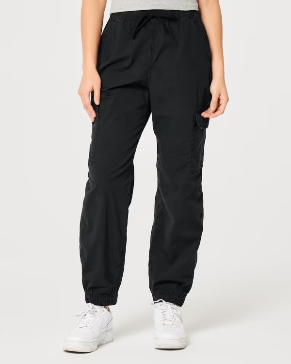 Ultra High-Rise Baggy Twill Cargo Joggers