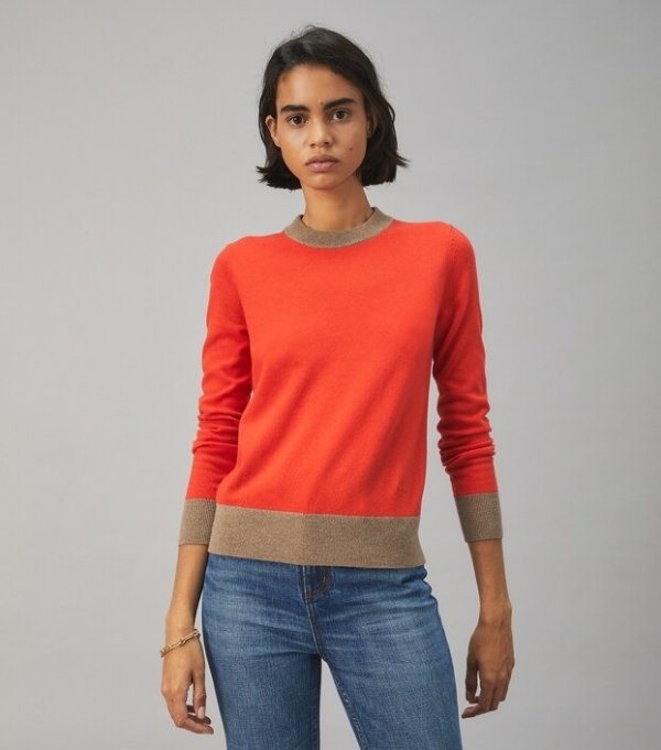 Color-Block Cashmere PulloverSession is about to end