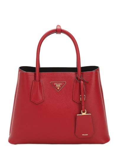 DOUBLE SAFFIANO LEATHER TOP HANDLE BAG