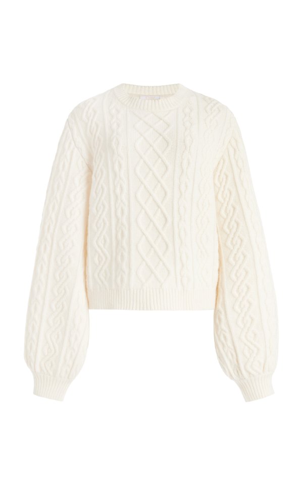 Wool-Cashmere Cable Knit Sweater