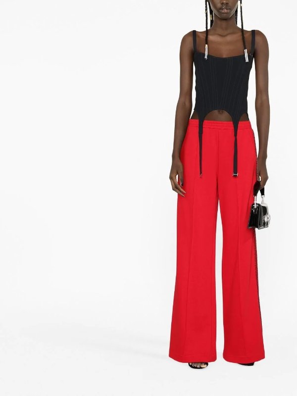 crystal-embellished stripe trousers