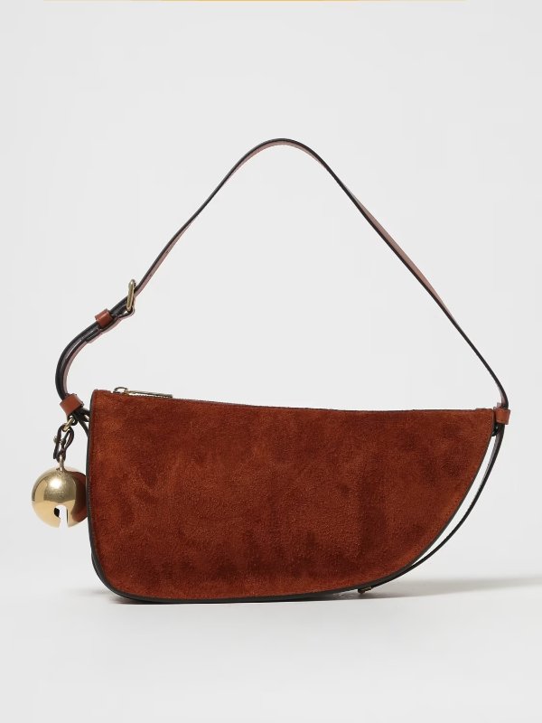 Shield Sling bag in suede with charm