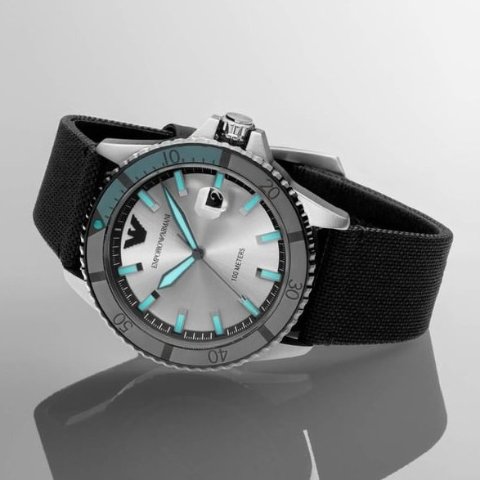 Amazon Emporio AR11465) Watch (Model: rPET Black Three-Hand Date Armani