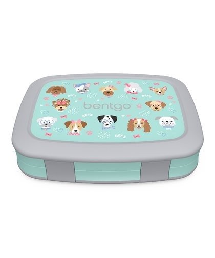 Mint & Gray Puppy Love Five-Compartment Bento Lunch Box