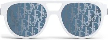 Logo Lens 54mm Mirrored Aviator Sunglasses