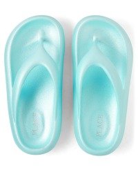 Girls Shimmer Flip Flops - blue