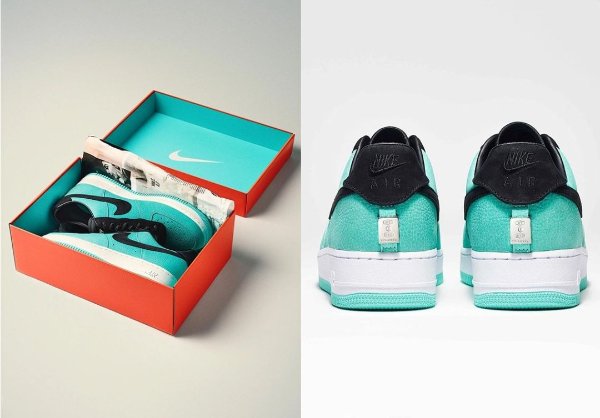 Nike x Tiffany & Co. 亲友限定联名Air Force 1 磅的银鞋盒也来了
