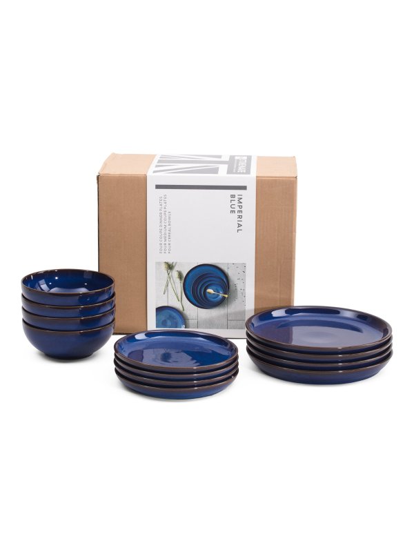12pc Imperial Blue Dinnerware Set