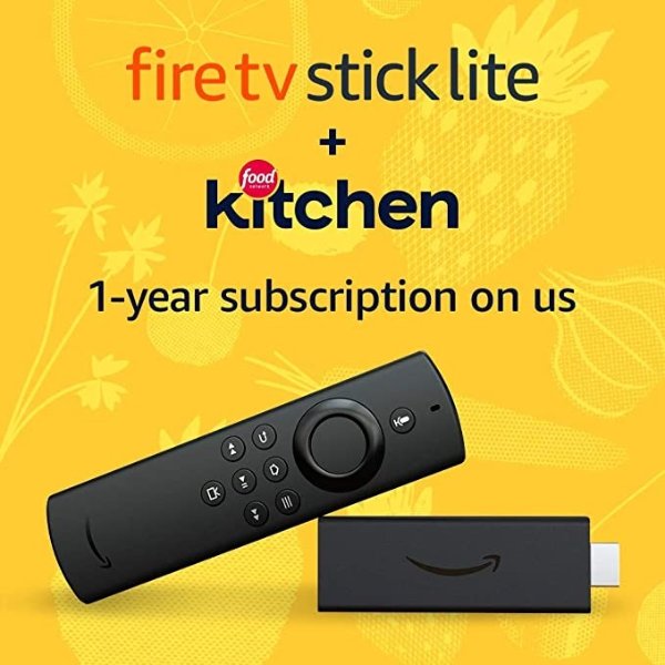 Introducing Fire TV Stick Lite with Alexa Voice Remote Lite | 1 year subscription to Food Network Kitchen at no additional cost (with auto-renewal)