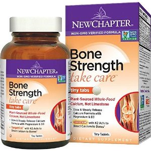 New Chapter Bone Strength Calcium Supplement, Clinical Strength Plant Calcium with Vitamin D3 + Vitamin K2 + Magnesium - 120 ct Tiny Tabs