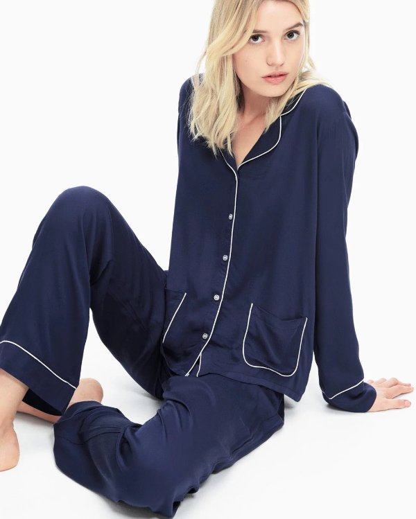 Piped Woven PJ Set