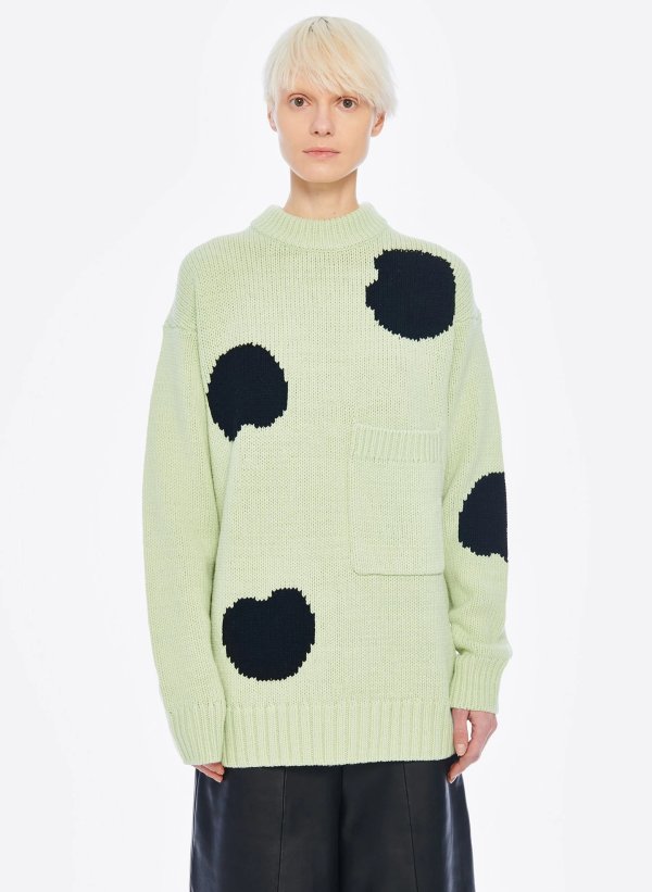 Polka Dot Intarsia Oversized Sweater