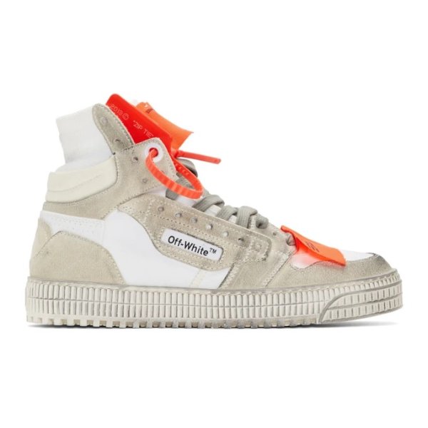 Off-White - White & Orange Off-Court 3.0 Sneakers