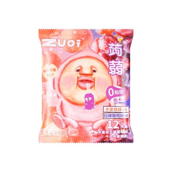 ZUO一下 低卡蒟蒻果冻(水蜜桃味&巨峰葡萄味) 192g