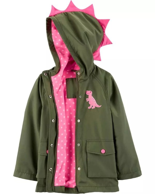 Dinosaur Fleece-Lined Water Resistant JacketDinosaur Fleece-Lined Water Resistant Jacket