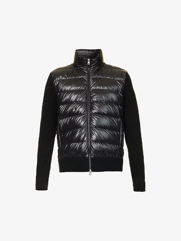 Quilted brand-patch regular-fit shell-down jacket