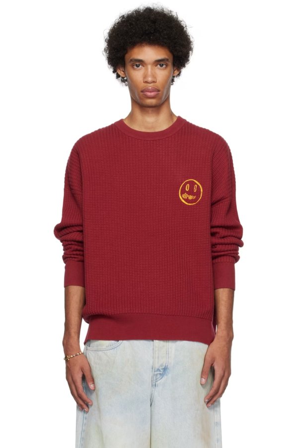 Burgundy Embroidered Sweater