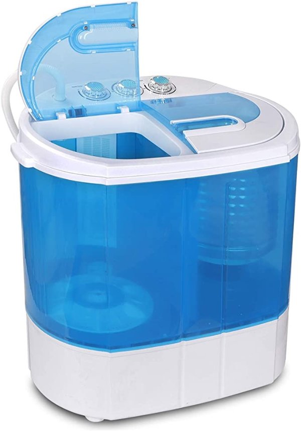ZENY Portable Compact Washing Machine Mini Twin Tub Washer Spin Spinner 9.9lbs Capacity, Lightweight Small Laundry Washer for Apartment RV