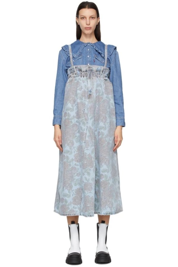 Blue Levi's Edition Denim Printed Dress