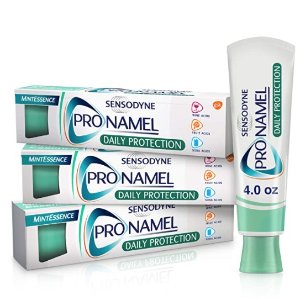 Sensodyne Pronamel Daily Protection Enamel Toothpaste for Sensitive Teeth, to Reharden and Strengthen Enamel, Mint Essence - 4 Ounces (Pack of 3)