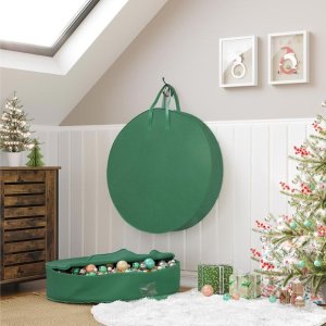 SONGMICSSet of 2 Green Wreath Storage Bag for Holiday