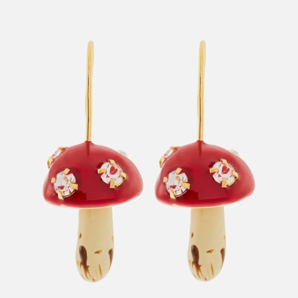 Women's Mushroom Earrings - Red
