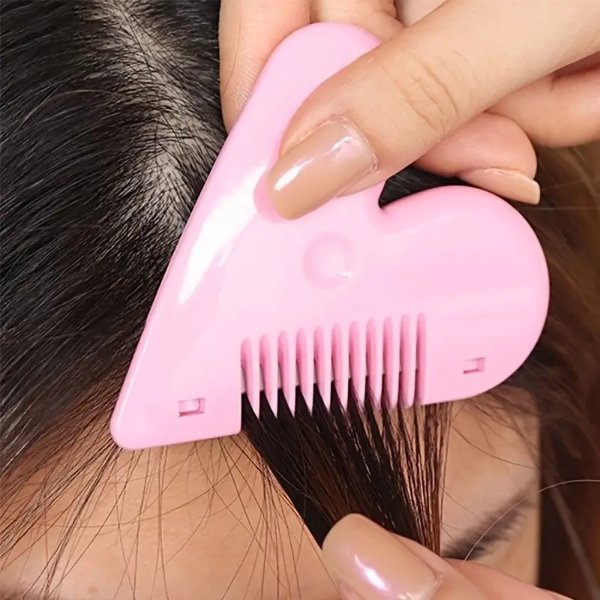 Plastic Heart Shape Double Sides Hair Razor Comb Cutter Cutting Thinning Knife Haircut Grooming Tools