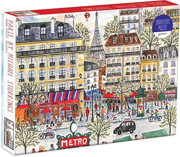 Michael Storrings Paris Puzzle, 1,000 Pieces, 20”x27” – Fun and Challenging – Piece Together a Charming Paris Scene Complete with The Metro, Cafes, Shops, and The Iconic Eiffel Tower, 1000