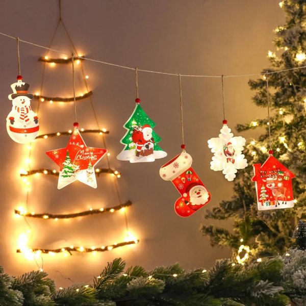 1 pack Christmas decorations with led Christmas tree lights for Christmas parties at home