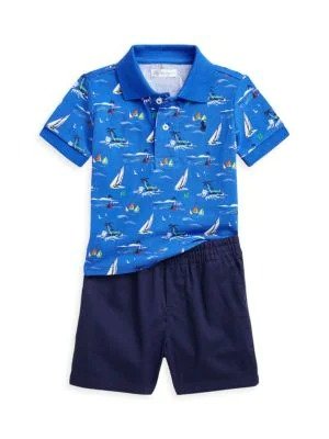 Baby Boy's 2-Piece Mesh Polo Shirt & Chino Short Set