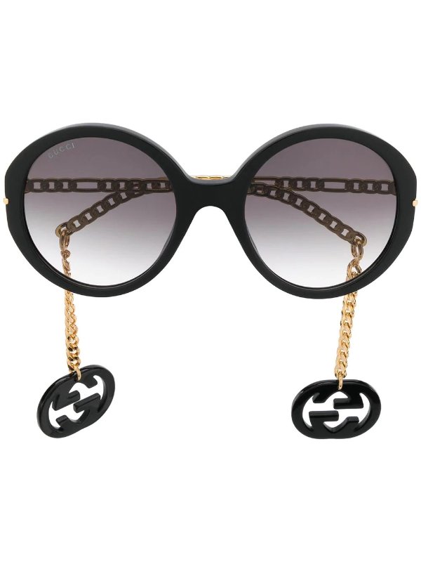 detachable-charm oversize-frame sunglasses