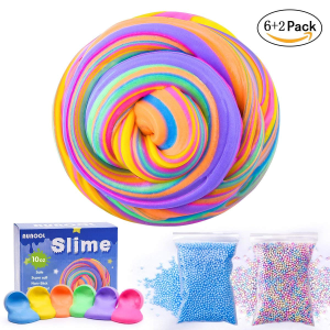 AUNOOL Fluffy Slime - 10 Ounce Fluffy Floam Slime Putty with Cool Textures, Super Soft Non Sticky Smell Scented Stress Relief Toy for Kids (6 Pack) @ Amazon