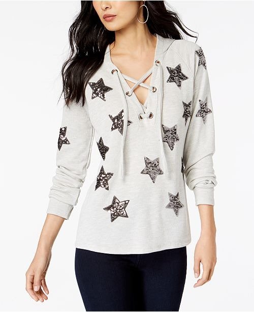 INC Embellished Star Hoodie, Created for Macy's