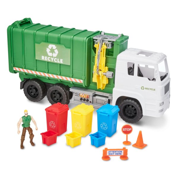 Recycling Truck Play Set, 11 Pieces