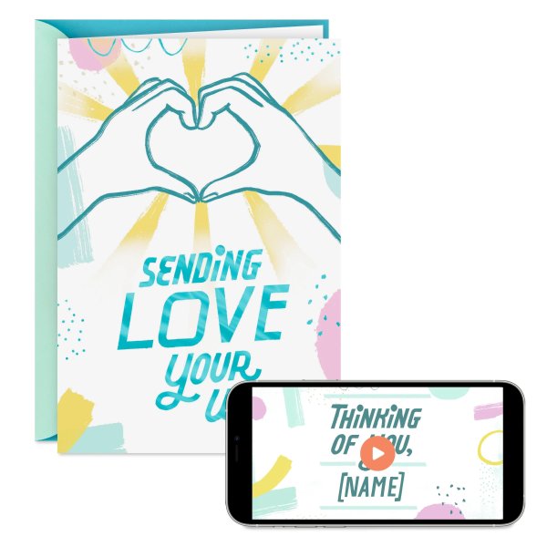 Personalized Video Thinking of You Card, Sending Love (Record Your Own Video Greeting)