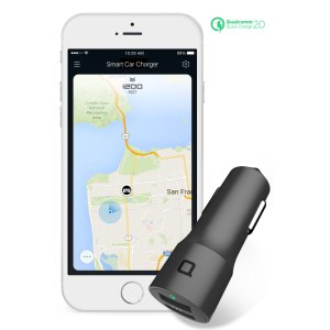 nonda Quick Charge 2.0 Smart Car Charge with Car Locator/Car Battery Monitor/Mileage Tracker App 30W,Dual USB Ports