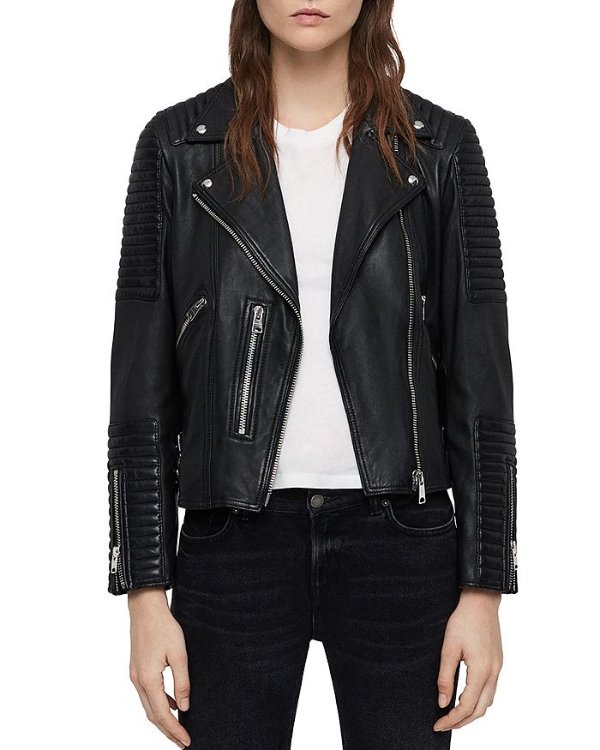 Estella Quilted Leather Biker Jacket